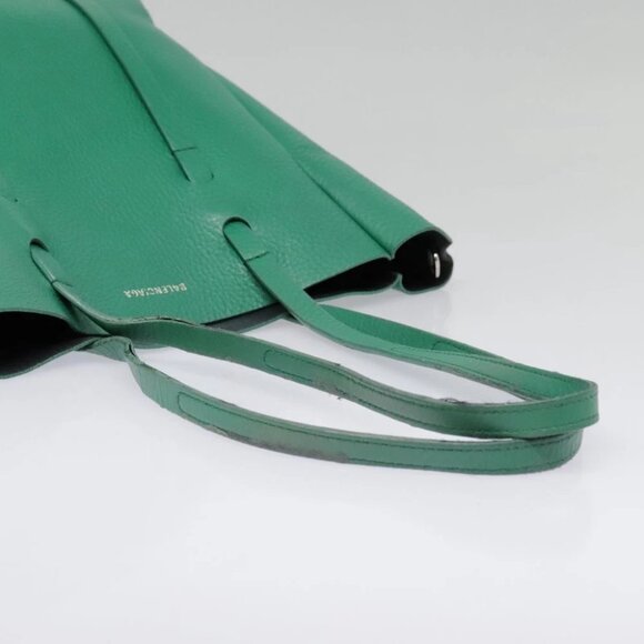 BALENCIAGA Tote Bag Leather 2way Green Silver Auth ep5837 - Picture 8 of 15